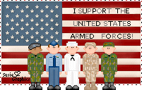 flag with servicemen in front